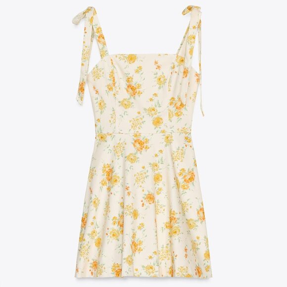FLORAL POPLIN BOW DRESS - Picture 2 of 5